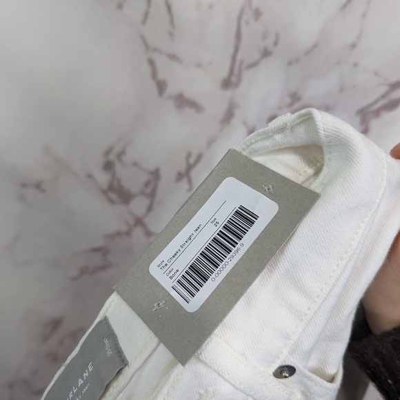 Everlane Jean The Cheeky Straight High Rise White Bone Ankle Crop Zip Denim - Picture 10 of 12